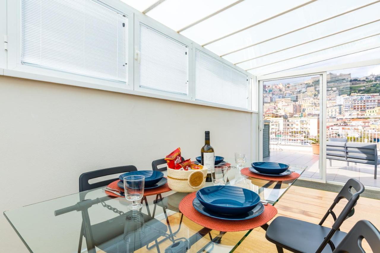 Seaview Terrace 360°& Elegant Loft Apartamento Nápoles Exterior foto